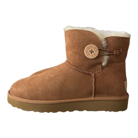 UGG Women's Water Resistant Mini Bailey Button II Boots - Chestnut - Picture 2 of 5